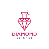 Ciência laboratório vidro diamante moderno mínimo logotipo Projeto vetor ícone ilustração