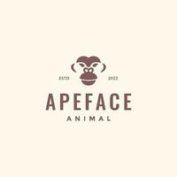 face macaco primata macaco animal árvore hipster logotipo Projeto vetor ícone ilustração