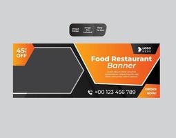 modelo de design de banner de restaurante fast food vetor