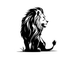 leão rei silhueta Preto logotipo animais silhuetas ícones mão desenhado leão cabeça face silhueta vetor ilustração