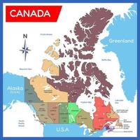 mapa do país do canadá vetor