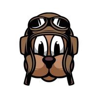 cachorro piloto mascote logotipo Projeto vetor