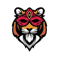 tigre mascarar mascote logotipo Projeto vetor