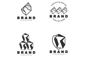 logotipo de pedra, design de pedra de linha de gemas, diamante, cristal, simples e elegante, vetor de marca de produto, ícone de pedra natural