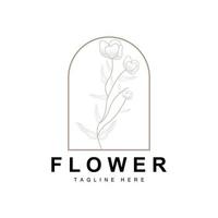 floral logotipo, folhas e flores botânico jardim vetor, floral Projeto do vida vetor