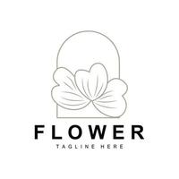 floral logotipo, folhas e flores botânico jardim vetor, floral Projeto do vida vetor