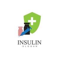 insulina injeção ícone ilustração simples Projeto elemento vetor logotipo modelo