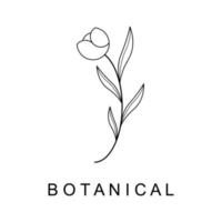 botânico logotipo ilustração para beleza natural orgânico marca vetor