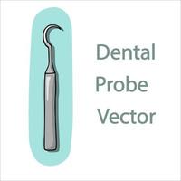 dental sonda - vetor ilustração com sombra. metal dental instrumento para oral cavidade operações