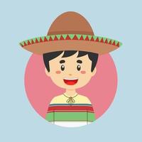 avatar do uma mexicano personagem vetor
