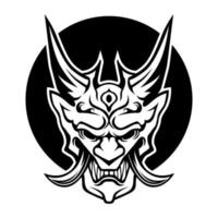 ronin samurai face mascarar vetor logotipo ícone símbolo modelo Preto e branco