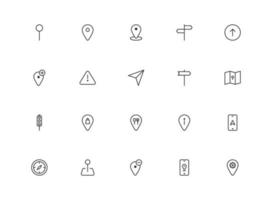 localização ícone definir. localização esboço ícones. vetor ilustração