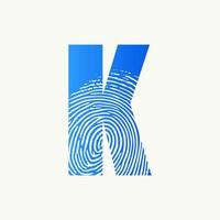 inicial k dedo impressão logotipo vetor