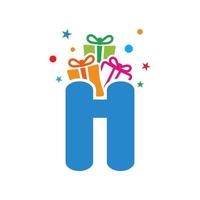 inicial h presente logotipo vetor