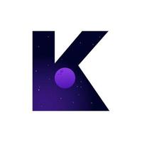 inicial k espaço logotipo vetor