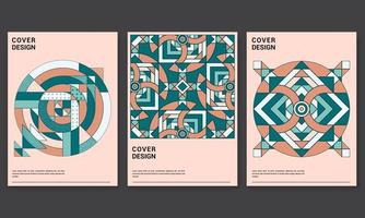 moderno abstrato colorida cobre conjunto.contemporâneo geométrico composição para poster, cobrir, cartão vetor
