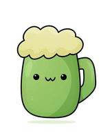 comemoro st. patrick's dia dentro kawaii estilo. vetor fofa ilustração. adorável Cerveja caneca. vibrante Projeto. perfeito para apresentando em cartazes, cumprimento cartões, convites, Barra menus, e bar menus.