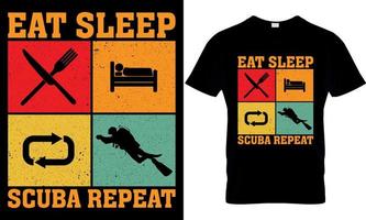 mergulho mergulho tipografia camiseta Projeto com editável vetor gráfico. comer dormir mergulho repita.