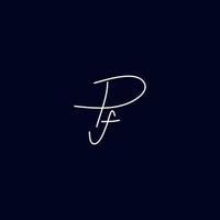 pf inicial assinatura logotipo vetor Projeto