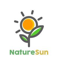 Sol flor natureza Sol logotipo vetor