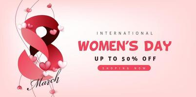 modelo de banner de venda do dia internacional da mulher. vetor