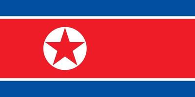 ilustração simples da bandeira da coreia do norte para o dia da independência ou eleição vetor