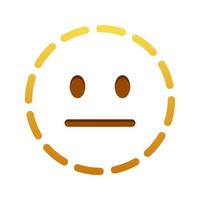 linha neutro face ampla Tamanho do amarelo emoji sorrir vetor