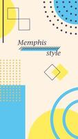 Memphis fundo com geométrico formas e Lugar, colocar para texto. retro estilo anos 80-90. vetor ilustração.