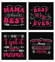 vetor mães dia tipografia letras citações desenhos agrupar para camiseta