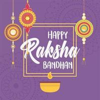 raksha bandhan, celebração tradicional indiana com pulseiras vetor