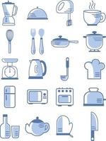 utensílios de cozinha, conjunto de ícones de ilustração vetor