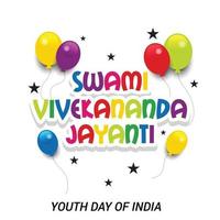 ilustração em vetor de swami vivekananda jayanti, dia nacional da juventude.