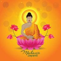 ilustração criativa de Buda para mahavir jayanti vetor