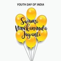 ilustração em vetor de swami vivekananda jayanti, dia nacional da juventude.