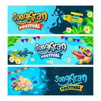 coleção de banner do festival songkran vetor