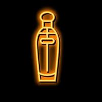Cosmético fragrância garrafa perfume néon brilho ícone ilustração vetor