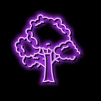 árvore madeira madeira néon brilho ícone ilustração vetor