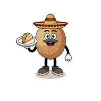 personagem desenho animado do kiwis Como uma mexicano chefe de cozinha vetor