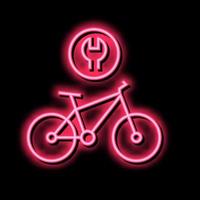 complexo bicicleta reparar néon brilho ícone ilustração vetor