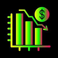 gráfico para baixo ícone de vetor