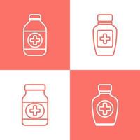 conjunto do médico garrafas ícones dentro esboço estilo. vetor ilustração. saúde conceito.