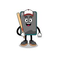 Smartphone mascote desenho animado Como uma beisebol jogador vetor