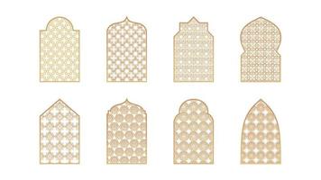 oito mesquita janelas isolado em branco fundo. vetor