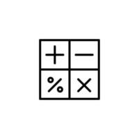 ícone de calculadora com estilo de estrutura de tópicos vetor