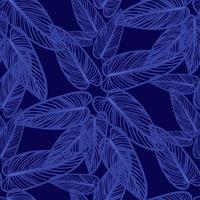 tropical folha papel de parede, luxuoso natureza folhas, azul banana folha linha projeto, desenhado à mão esboço Projeto para tecido, imprimir, cobrir, bandeira e convite, vetor ilustração. impressão em tecido