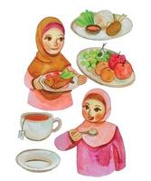 Ramadhan aguarela elemento clipart vetor