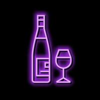 Zinfandel vermelho vinho néon brilho ícone ilustração vetor