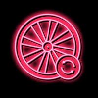 bicicleta roda alinhamento néon brilho ícone ilustração vetor