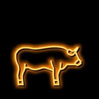 touro Fazenda animal néon brilho ícone ilustração vetor