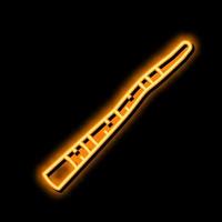 didgeridoo músico instrumento néon brilho ícone ilustração vetor